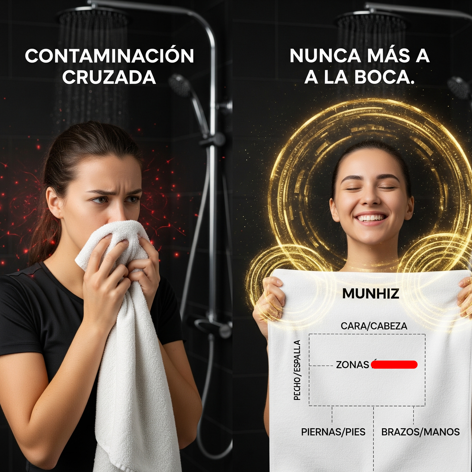 Toallas MUNHIZ que evitan la contaminación cruzada