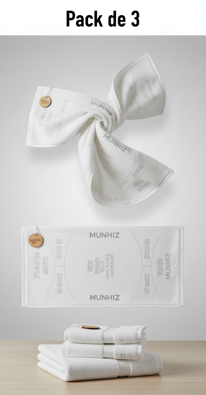 Toallas MUNHIZ con las zonas diferenciadas con la técnica jacquard, evitando roces, tambbién gracias al algodón 100% natural la experiencia se vuelve top, sin olvidar que evitas la contaminación cruzada, para ti y los tuyos...

Nunca más de culo a boca!